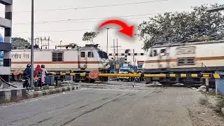 Railgate 🔥 Train CROSSING | Part-40 | Rajdhani + Passenger + Freight train crossing 