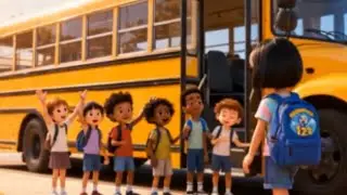 🎶At School We Learn & Play! 🎒💛| Sensory-Friendly Kids Song #kidsong #schoolsongs