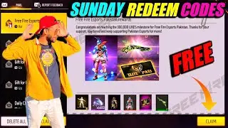 Sunday redeem codes free fire | Today new redeem codes free fire | Free fire redeem codes