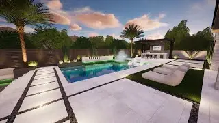 Williams Project - Modern Pool with Custom Water Feature (Gilbert, AZ)