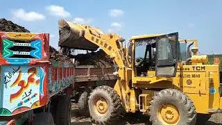 جرار روماني ايراني والمقاطير بيحملهم لودر TCM  تحميل السماد السباخ الكمبوست