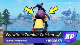 Fly with a Zombie Chicken (ALL LOCATIONS) - Fortnitemare Quests