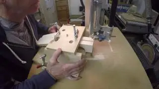 Cutting a compound dovetail neck joint on the bandsaw with Clark Mandolins