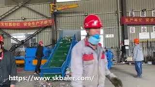 Low-capacity horizontal baler in China, industrial low-capacity horizontal baling machine for sale.