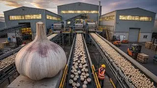 Mind-Blowing Garlic MEGA FACTORY: How Garlic is Mass Harvested And Processed!