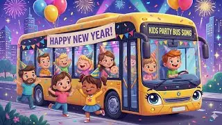 Happy New Year Song 🎉 |Kids Party song  #KidsSongs #NurseryRhymes #PartyBus #kidslearning 