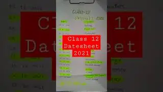 #short| CLASS 12 BOARD EXAM DATESHEET 2021👍👍👍👍👍