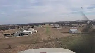 Displaced threshold markings on a grass runway