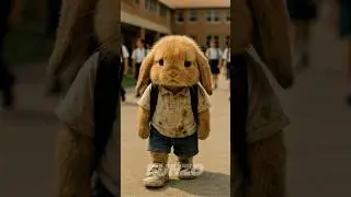 The Poor Rabbit is Working Hard For a New School Uniform #cutebunny #cartoon #hardworkingrabbit