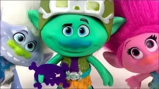 UNBOXING 9 INCH  BRANCH DREAMWORKS TROLLS AND STORY WITH POPPY & GUY DIAMOND DRESS UP CHAOS