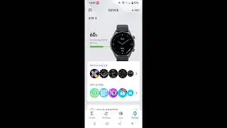 Control Center or Quick Access Menu on the Amazfit smartwatch