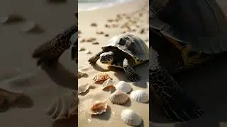 Turtle Crawling Slowly on Sand | Soothing Nature ASMR for Relaxation 🐢🌊