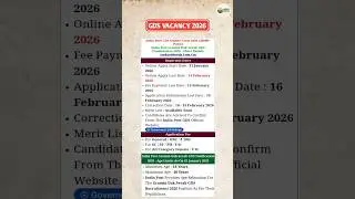 GDS Vacancy 2026 || GDS Application Form Filling Start || #ytshorts #gds #india
