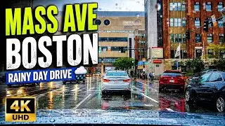 🚖 Mass Ave 4K Rainy Day Drive | Boston Massachusetts  - 9/16/21