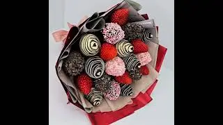 Букет клубники в шоколаде со свежей клубникой арт. 3945 в Хабаровске #клубника #chocolate