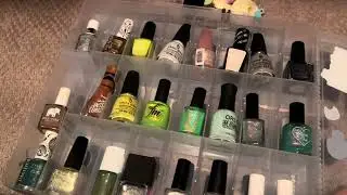 NAIL POLISH COLLECTION ASMR | soft spoken gum chewing 