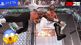 WWE 2k25 - Roman Reigns vs. Seth Rollins - Hell in a Cell Match | PS5