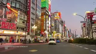 DRIVING TOKYO JAPAN 4K - YASUKUNI DORI AVENUE SUNSET IN SHINJUKU CITY - AMBIENT DRIVE TV