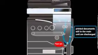 bizhub C754/C654 - Downstream paper discharge mechanism