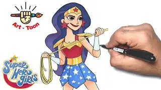 how to draw wonder woman from dc superhero girls step by step easy