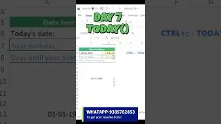 50 Days 50 Formulas &ndash; Day 7 | TODAY() Function in Excel Explained | Excel Tamil