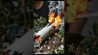 plane crash diorama #miniature  #diorama #classicminiature #dioramaindonesia #aircraft #lego #art