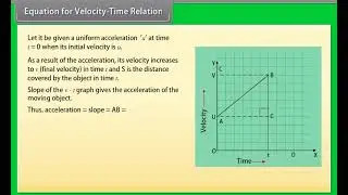 Equation for Velocity Time Relation