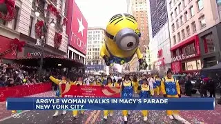 Argyle woman walks as balloon handler in Macy&rsquo;s Thanksgiving Day Parade