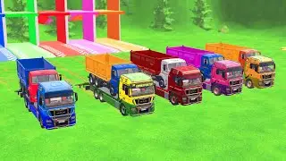 Replay - TRANSPORTING POLICE CARS, AMBULANCE, FIRE TRUCK, COLORFUL CARS WITH TRUCK - FS22!