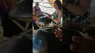 4 Handpan Random people with 3 PeterPan Handpans