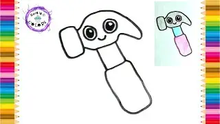 How To Draw A Hammer Cute Easy Simple Drawing And Coloring For Kids #hammer #rainingcolors
