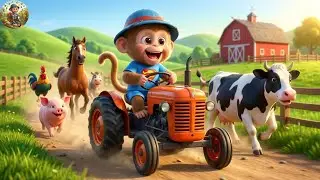 Baby Goat Emergency! Monkey Farmer Bandages Fast 🚑 | Tractor Farm Work
