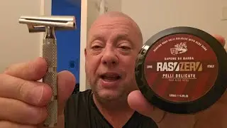 Razorock Wunderbar Slant Razor/Rasozero Pelli Delicate (Delicate Skin) Shaving Soap