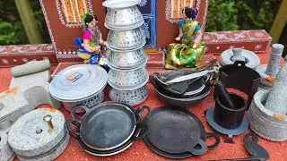 Miniature Kitchen Set Collection l Mini Iron, Stone and Aluminium Toy Kitchen Set for Real Cooking