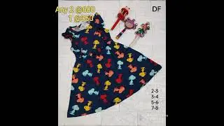 🌟 BRANDED GIRLS FROCK WITH CARTOON PRINT🌟🧚&zwj;♂️ SUPER FINE 💯 PERCENT COTTON FABRIC*PRICE*:any 2@600.