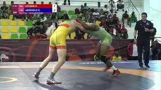 1/4 FS - 86 kg: E. LESSING (RSA) v. C. ABOSSOLO (CMR)