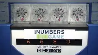 Midday Numbers Game Drawing: Monday, December 31, 2012
