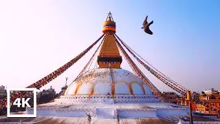 Morning Walk to Boudhanath Stupa, Kathmandu - 3D Audio | Kathmandu City Walking Tour | 4K - ASMR