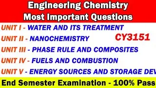 Engineering chemistry important questions, CY3151, semester important question, semester 1 questions