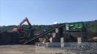 DRS disc screen in tyre recycling (removing 0-40 mm)