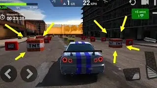 Super carro de corrida skyline na pista com obstaculos, Ultimate Car Driving Sim, corrida carros 3d