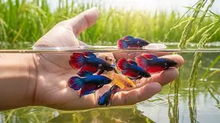 Finding a wild Betta fish hidden by hand