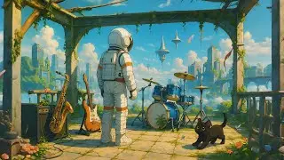 Lofi Chill Study Work Music: Jazzy Melodies & Cosmic City Vibes 🎷