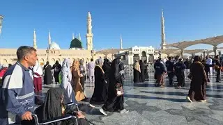 KONDISI JAMAAH ANTRI RAUDHAH DI DEPAN KUBAH HIJAU TERNYATA INILAH PINTU 1 DI MASJID NABAWI 