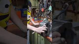 Forging a hook/eyelet (Unedited video)