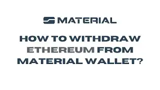 How to Withdraw Ethereum from Material Wallet using MetaMask | Crypto Hardware Wallet | Tutorial