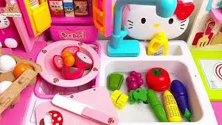 DIY Hello Kitty Pink Kitchen ASMR | Cutting and making mini food | Squishy Sanrio