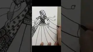 How To Draw A Traditional Dancing Girl In Rajasthani Dress Mandala Drawing, Mandala Drawing