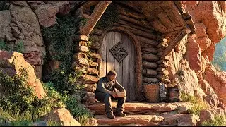 How I Built This Hidden Forest Shelter with Stone, Logs, and a Fireplace