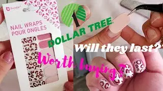 Testing DOLLAR TREE stick on nail strips /nail wraps/ Vlog